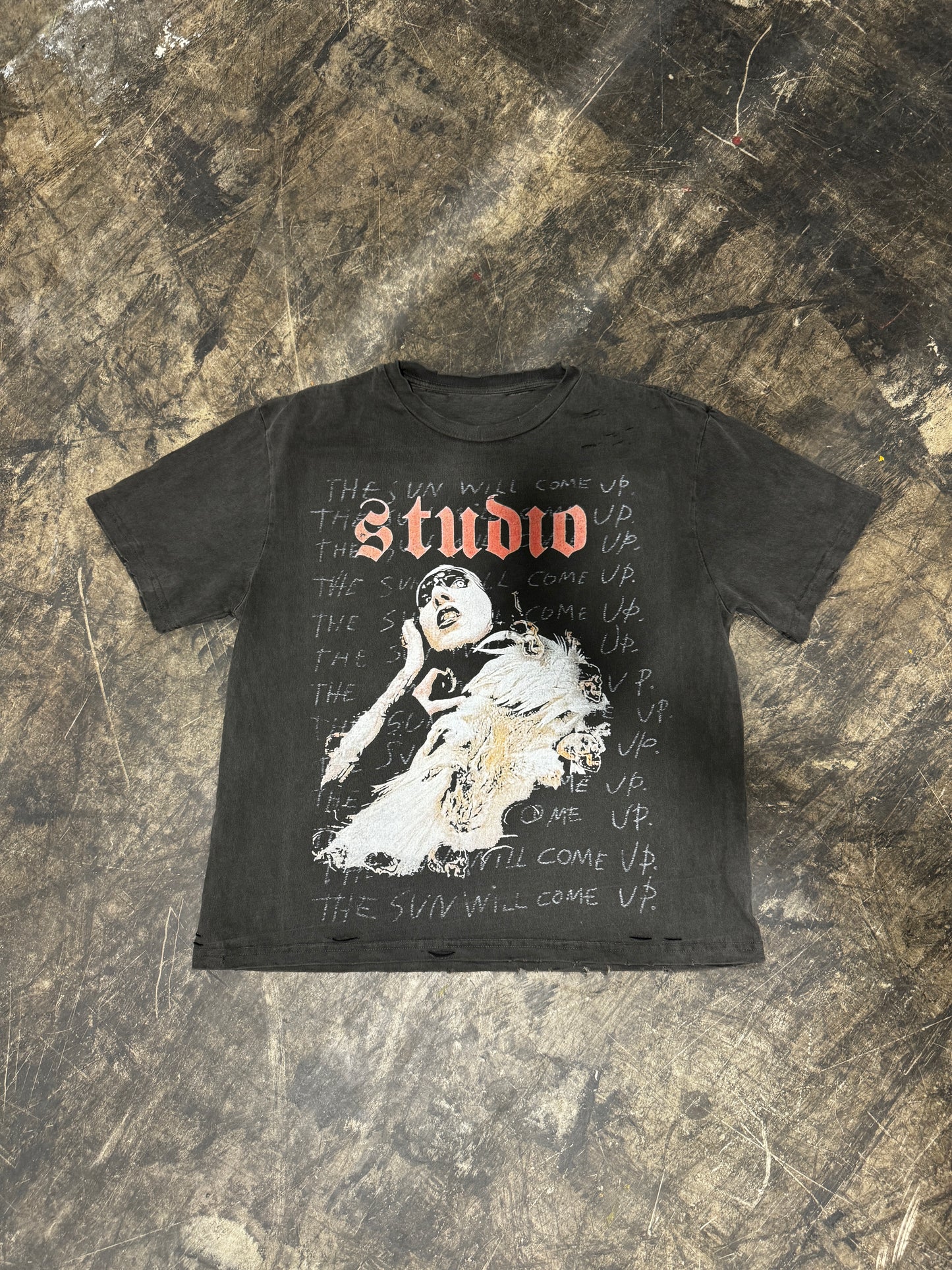Distressed “Rising Sun” T-Shirt